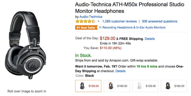 Fotografía - [Alerta Trato] ATH-M50x Auriculares Monitor de Estudio Profesional de Audio Technica se han reducido a $ 129 de nuevo, esta vez como parte de GoldBox de Amazon